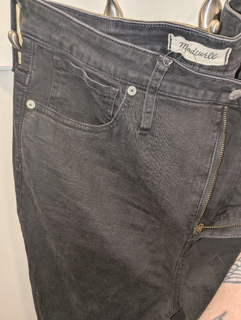 Madewell Dark Black Denim Skinny Highrise Pant